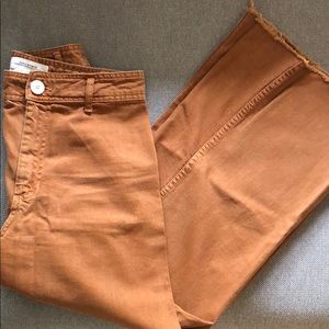Zara Marine Straight Wide Leg Jeans Brown size US6